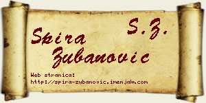 Spira Zubanović vizit kartica